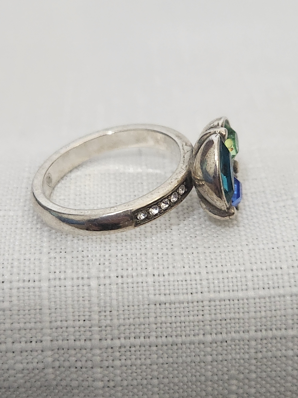 Brighton Bermuda Swarovski Crystal & Silver Cluster Ring- Extremely Rare Size 7 - Picture 4 of 7